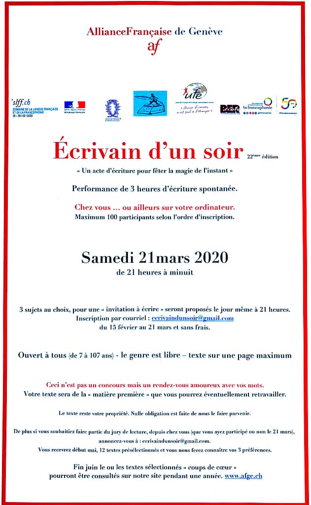 Écrivain d'un soir 2020